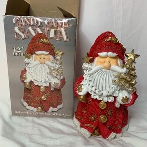 vintage 2000 Candy Cane Santa 12” high